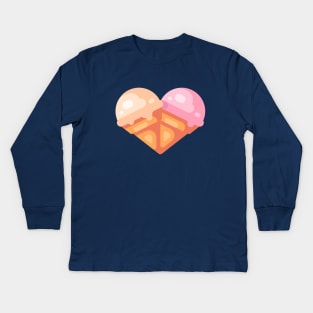 Ice cream heart Kids Long Sleeve T-Shirt